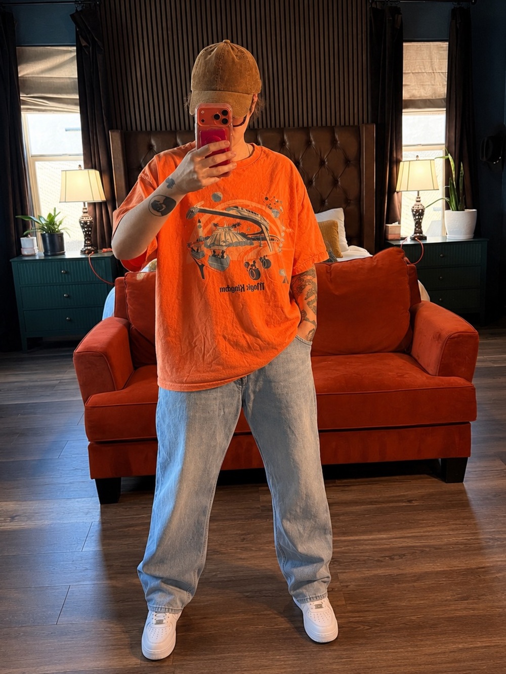 Men's Orange Disney Magic Kingdom Graphic Tee